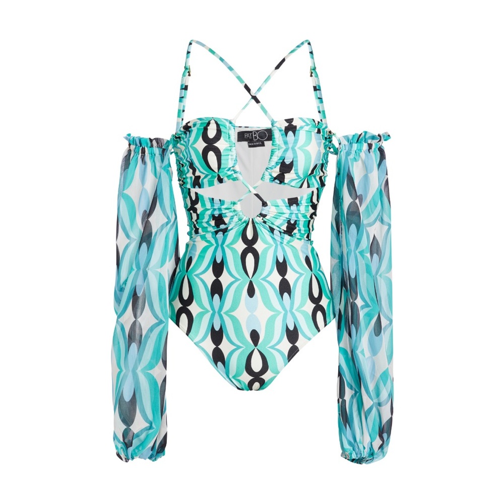 PatBo One Piece Bathing Suit with Removable Sleeves